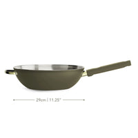 Prestige Stainless Steel 28cm Wok Urban Olive
