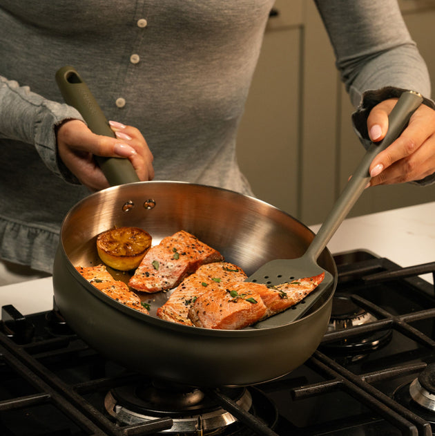 Prestige Stainless Steel 24cm Deep Frying Pan with Lid