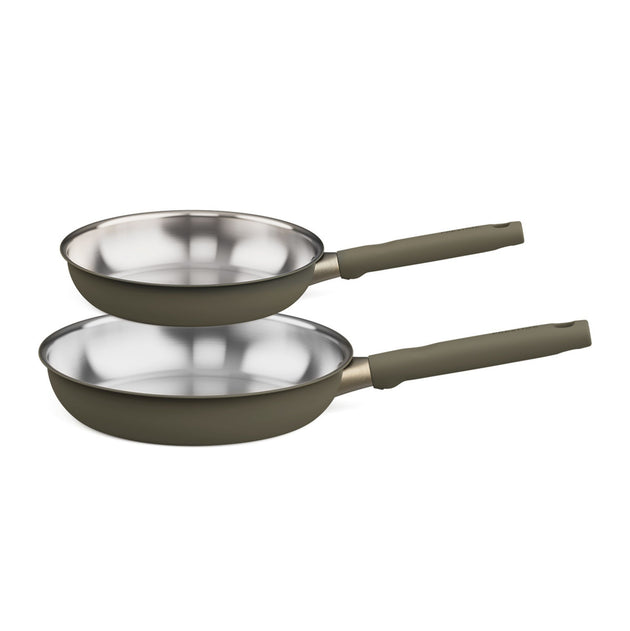 Prestige Stainless Steel 20cm & 28cm Frying Pan Twin Pack