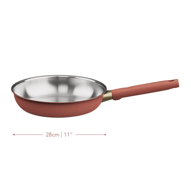 Prestige Stainless Steel Frying Pan 28cm Earth Rose
