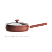 Prestige Stainless Steel 24cm Deep Frying Pan with Lid Earth Rose