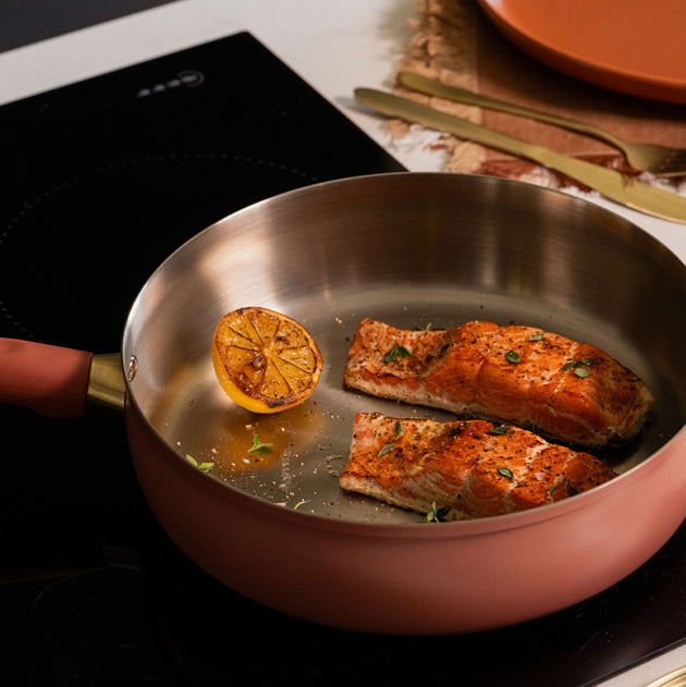 Prestige Stainless Steel 24cm Deep Frying Pan with Lid