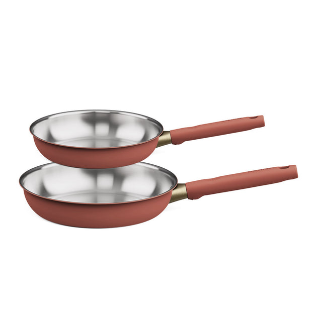 Prestige Stainless Steel 20cm & 28cm Frying Pan Twin Pack