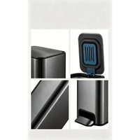 9L Slim Pedal Bin with Removable Inner Bucket - Titanium