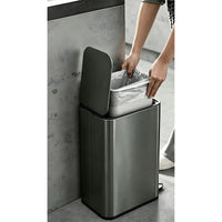 9L Slim Pedal Bin with Removable Inner Bucket - Titanium