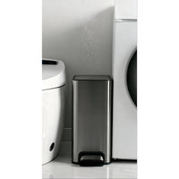 9L Slim Pedal Bin with Removable Inner Bucket - Titanium