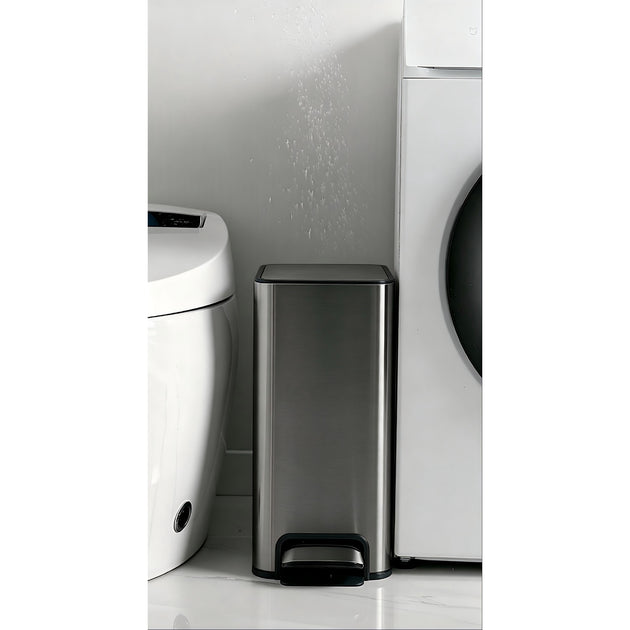 9L Slim Pedal Bin with Removable Inner Bucket - Titanium