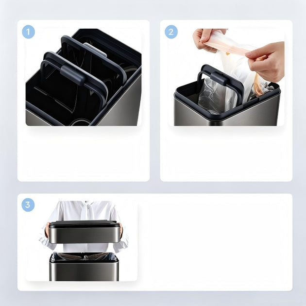9L Stainless Steel Wing Open Sensor Bin