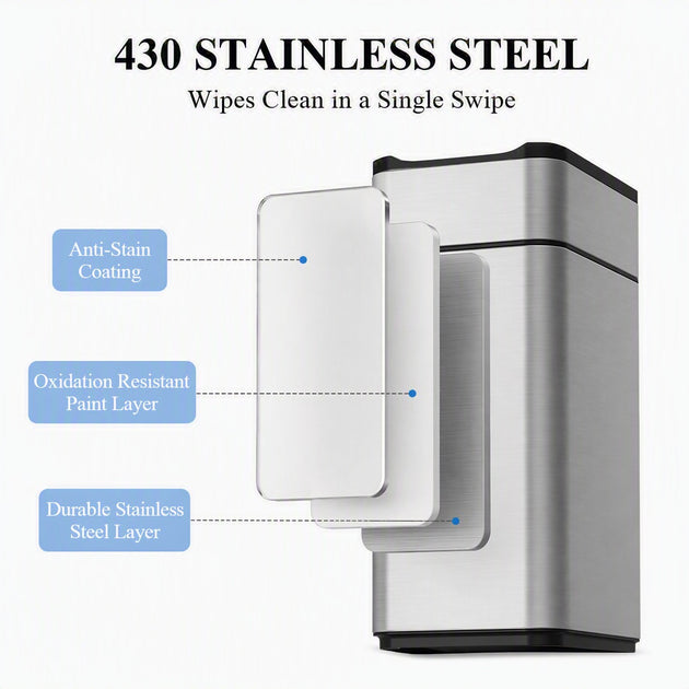 9L Stainless Steel Wing Open Sensor Bin