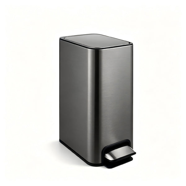 9L Slim Pedal Bin with Removable Inner Bucket - Titanium