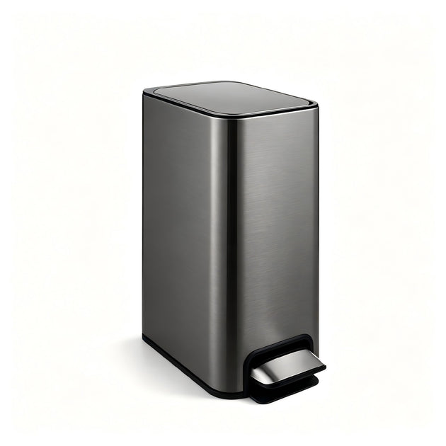 9L Slim Pedal Bin with Removable Inner Bucket - Titanium