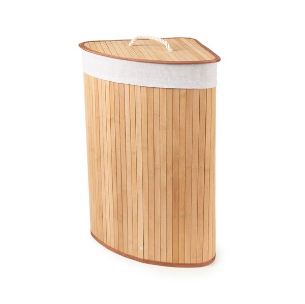 Corner Bamboo Laundry Basket