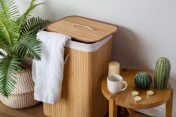 Rectangular Bamboo Laundry Basket