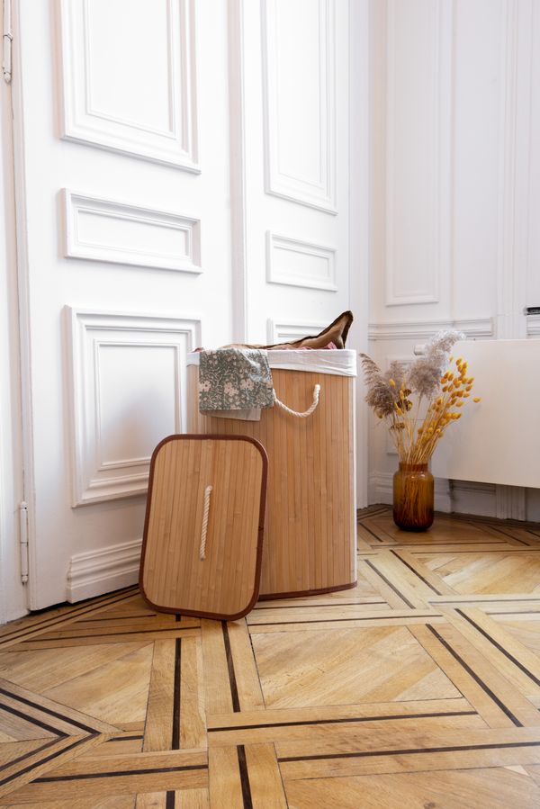 Rectangular Bamboo Laundry Basket