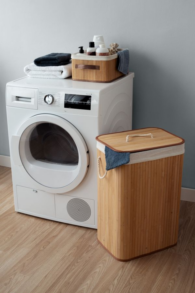 Rectangular Bamboo Laundry Basket