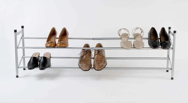 Expandable 2 Tier Metal Shoe Rack