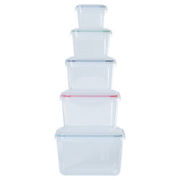 Set of 5 - Hobby Life Rectangular Deep Clip Airtight Food Containers