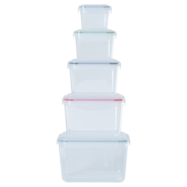 Set of 5 - Hobby Life Rectangular Deep Clip Airtight Food Containers
