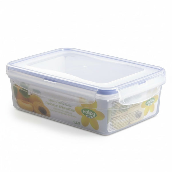 Hobby Life 1.4L Rectangular Airtight Food Box with Clip Lid