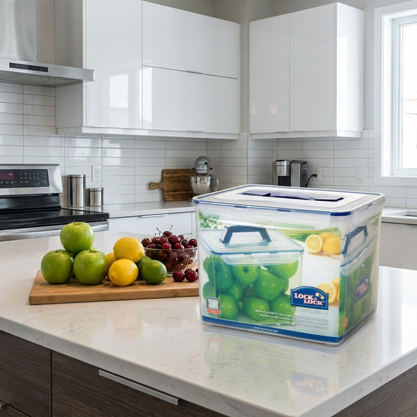 Lock & Lock Rectangular 12L Airtight Food Box with Handle & Tray