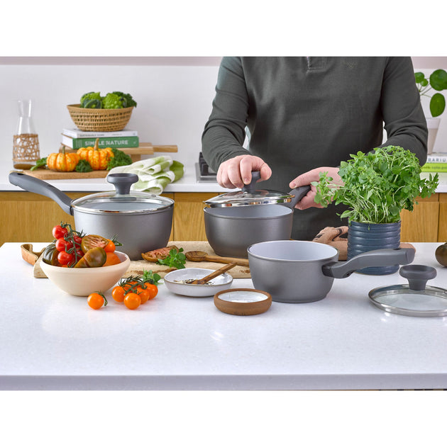 Earth Pan PFAS Free Ceramic Non-Stick 3 Piece Saucepan Set