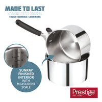 Prestige Made to Last 16cm (1.9lt) Stainless Steel Straining Saucepan