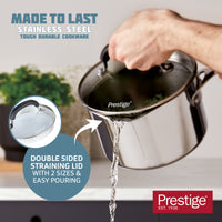 Prestige Made to Last 20cm (3.5lt) Stainless Steel Straining Saucepan