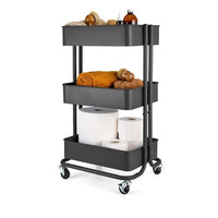 3 Tier Sturdy Metal Storage Trolley on Wheels