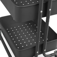 3 Tier Sturdy Metal Storage Trolley on Wheels