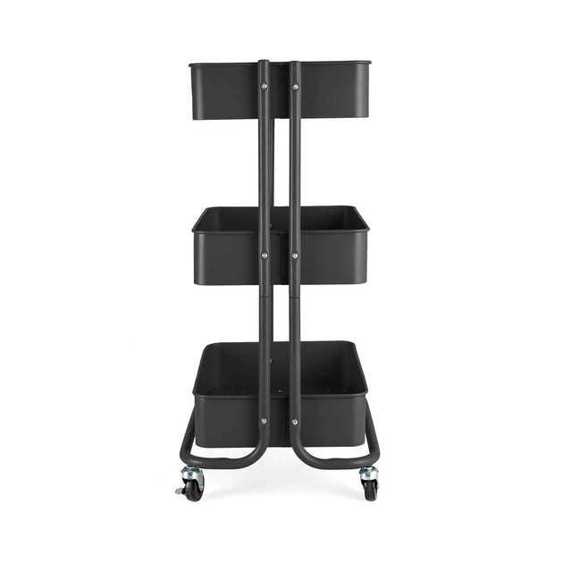 3 Tier Sturdy Metal Storage Trolley on Wheels