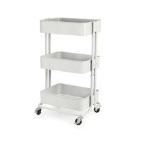 3 Tier Sturdy Metal Storage Trolley on Wheels