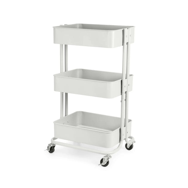 3 Tier Sturdy Metal Storage Trolley on Wheels