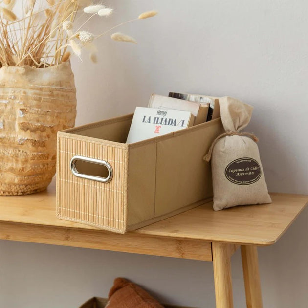 Small Collapsible Bamboo Style Basket