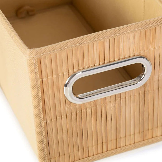 Small Collapsible Bamboo Style Basket