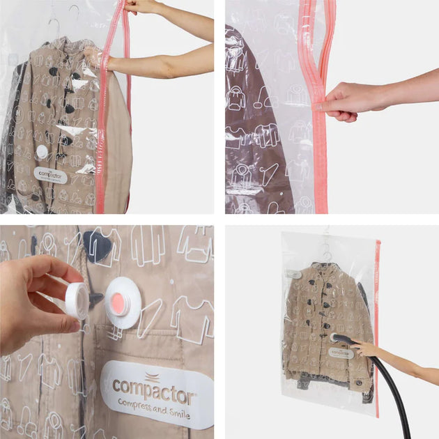 Set of 2 Hanging Vacuum Bags with Hooks