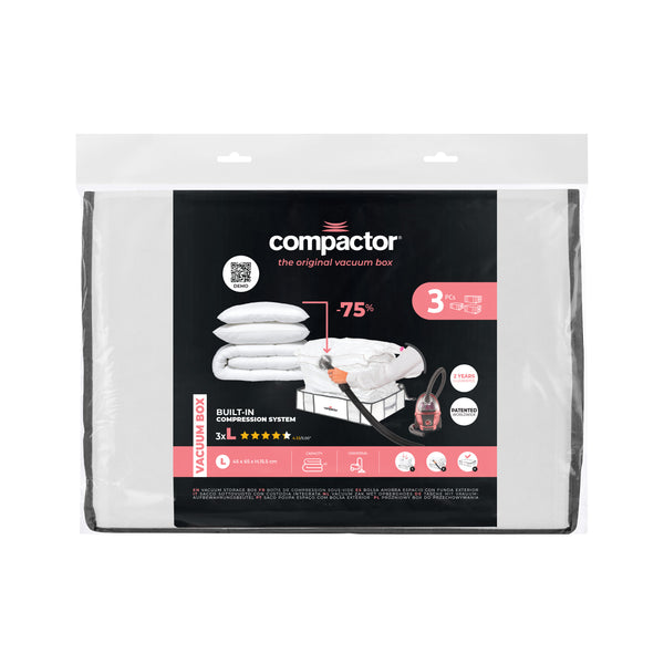 Set of 3 Large Semi Rigid Vacuum Storage Boxes