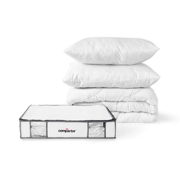 Set of 3 Large Semi Rigid Vacuum Storage Boxes White