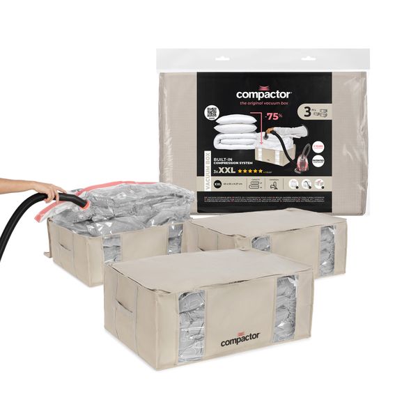 Set of 3 XXL Semi Rigid Vacuum Storage Boxes