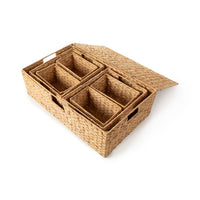 Set of 7 Water Hyacinth Rectangle Baskets