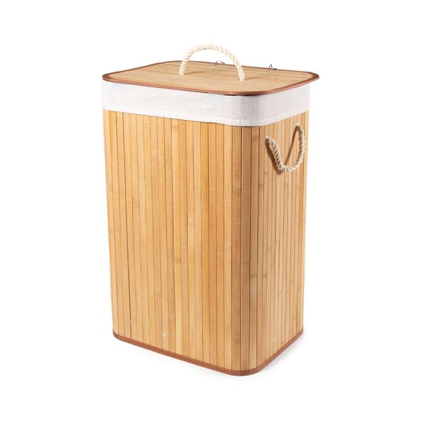 Rectangular Bamboo Laundry Basket