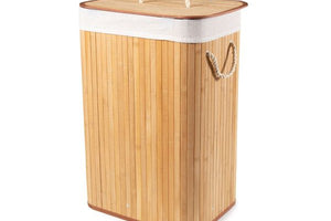 Rectangular Bamboo Laundry Basket