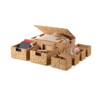 Set of 7 Water Hyacinth Rectangle Baskets
