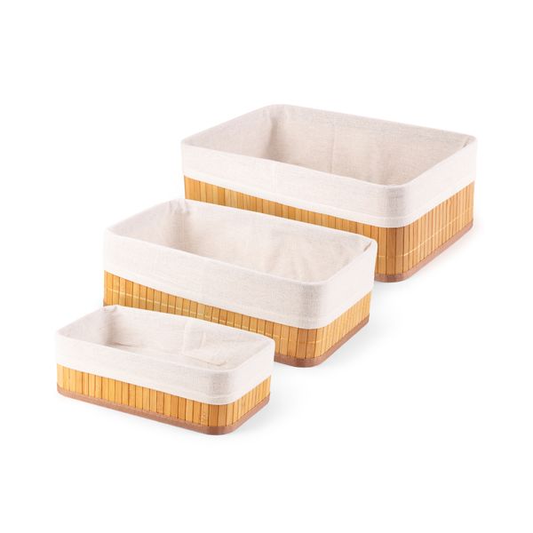 Set of 3 Bamboo Baskets