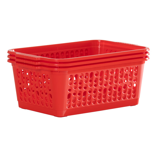Pack of 3 - Medium Plastic Handy Tidy Storage Basket