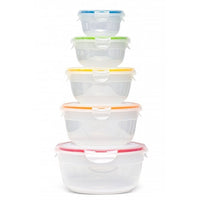 Lock & Lock Nestable 5 Piece Round Plastic Container Set