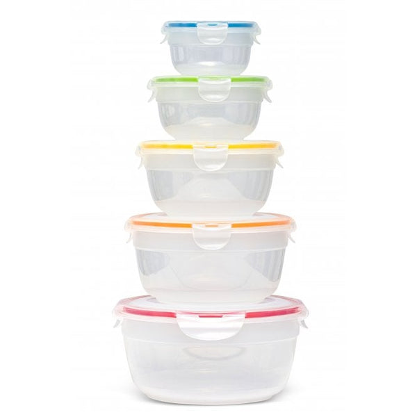 Lock & Lock Nestable 5 Piece Round Plastic Container Set