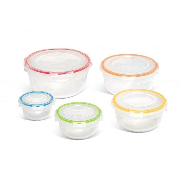 Lock & Lock Nestable 5 Piece Round Plastic Container Set