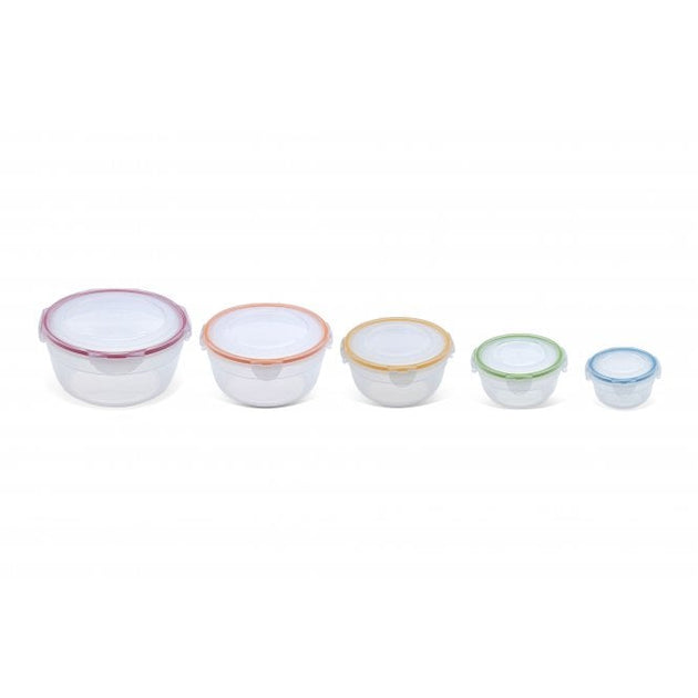 Lock & Lock Nestable 5 Piece Round Plastic Container Set