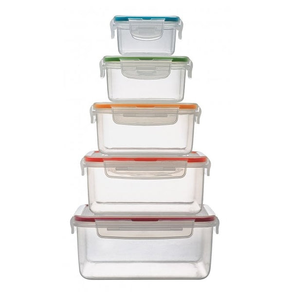 Lock & Lock Nestable 5 Piece Square Plastic Container Set