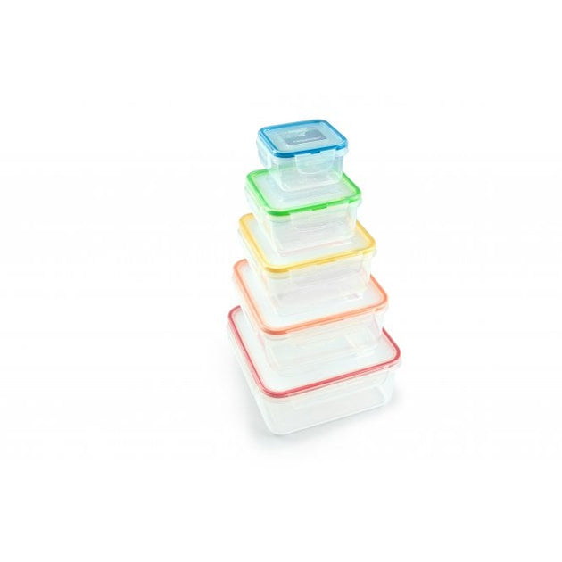 Lock & Lock Nestable 5 Piece Square Plastic Container Set